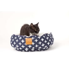 Navy Cross Reversible Cat Bed
